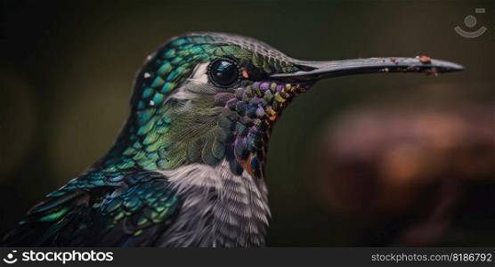 Broad-Billed Hummingbird close up. Generative AI.. Broad-Billed Hummingbird close up. Generative AI
