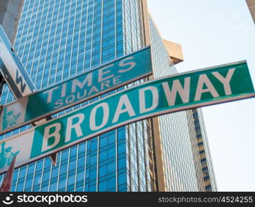 Broadway. famous street sign for the Broadway in manhattan