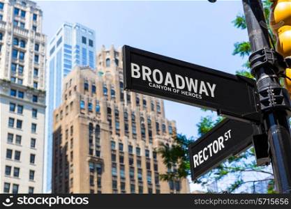 Broadway street sign Lower Manhattan New York City NYC USA