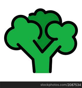 Broccoli food icon. Outline broccoli food vector icon color flat isolated. Broccoli food icon color outline vector