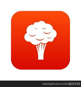 Broccoli icon digital red for any design isolated on white vector illustration. Broccoli icon digital red