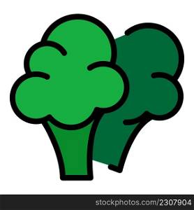Broccoli icon. Outline broccoli vector icon color flat isolated. Broccoli icon color outline vector