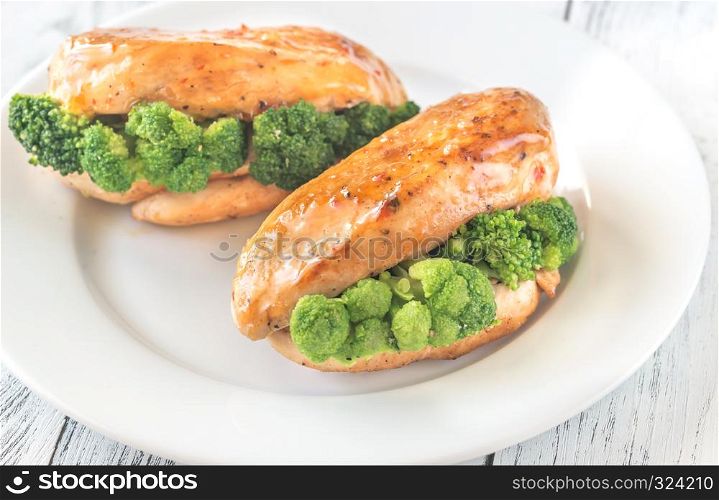 Broccoli stuffed chicken breast