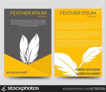 Brochure flyers template with feathers. Brochure flyers template with vector feathers and place for text
