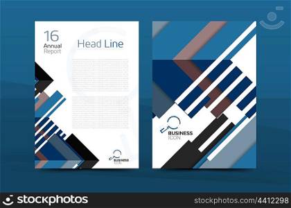 Brochure template of annual report cover, business flyer layout, geometric abstract poster, A4 size