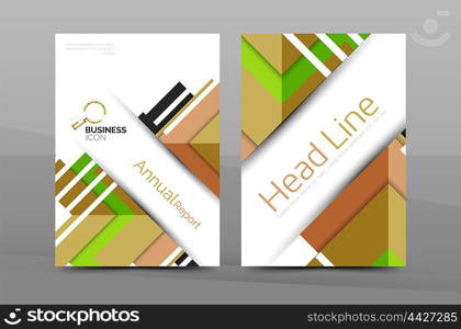 Brochure template of annual report cover, business flyer layout, geometric abstract poster, A4 size