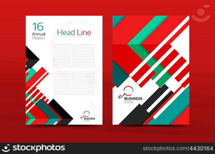 Brochure template of annual report cover, business flyer layout, geometric abstract poster, A4 size