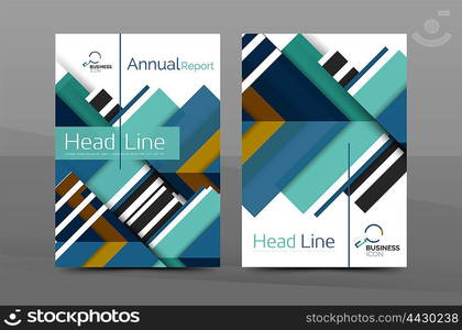 Brochure template of annual report cover, business flyer layout, geometric abstract poster, A4 size