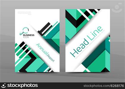 Brochure template of annual report cover, business flyer layout, geometric abstract poster, A4 size