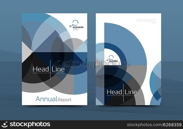 Brochure template of annual report cover, business flyer layout, geometric abstract poster, A4 size