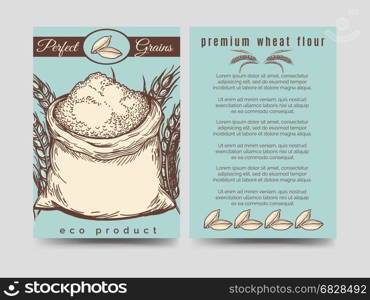 Brochure template of premium mill product. Brochure flyer template of premium mill product. Vector illustration