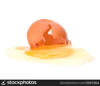 broken egg isolated on white background