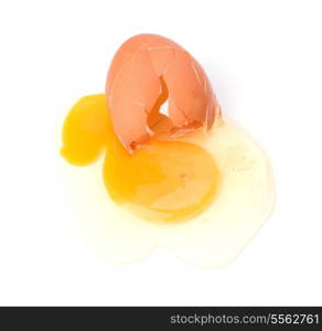 broken egg isolated on white background