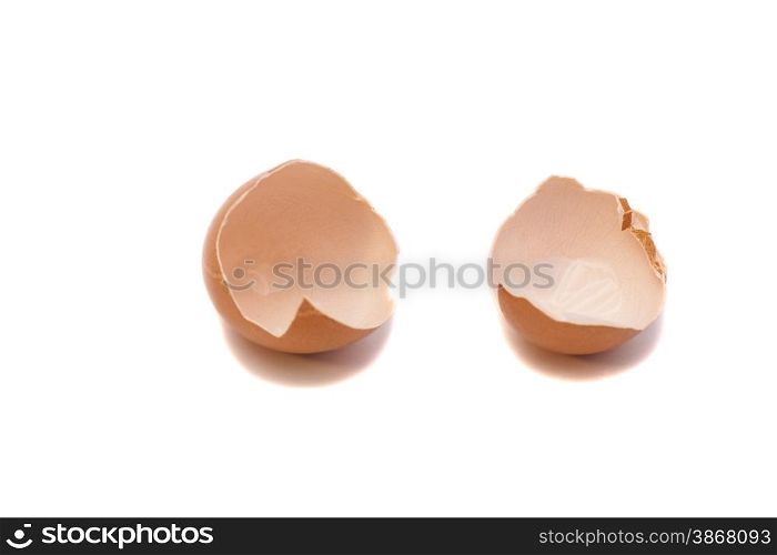 broken egg shell isolated on white background