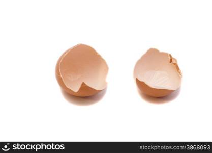 broken egg shell isolated on white background