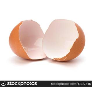 broken eggshell isolated on white background