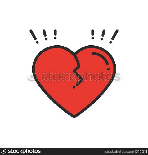 Broken heart line icon. Sign and symbol. Love end relationship lie wedding divorce treachery heartbreak theme. Heart shape. Broken heart line icon. Sign and symbol. Love end relationship lie wedding divorce treachery heartbreak theme. Heart shape.