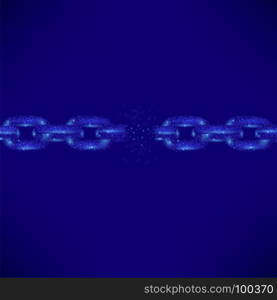 Broken Polygonal Chain on Dark Blue Background. Brocken Polygonal Chain on Dark Blue Background