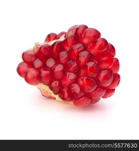 Broken pomegranate segment isolated on white background cutout