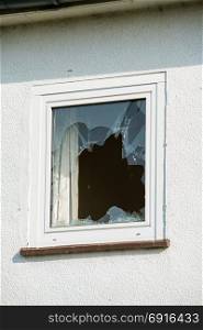 Broken window. Cracked window