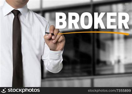 broker is written by businessman background concept.. broker is written by businessman background concept