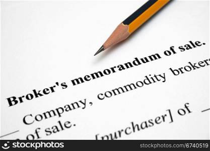 Broker memorandum of sale