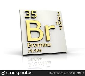 Bromine form Periodic Table of Elements - 3d made