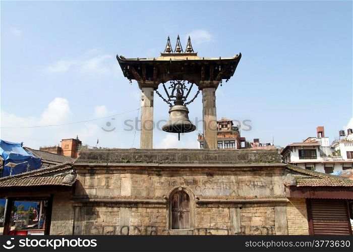 Bronze bell on the Durbar square in Patan, Nepal
