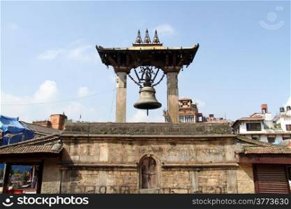 Bronze bell on the Durbar square in Patan, Nepal