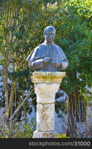 Bronze Bust of the Pope Paulus Sixth on the Mount Tabor in Israel