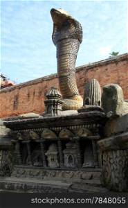 Bronze cobra and fountain in king&rsquo;s palace in Bhaktapur, Nepal