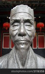 Bronze head of chinese philosopher Li Zhi