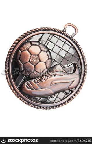 Bronze Medal - football isolated on white background