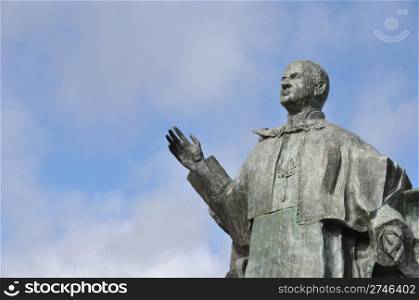 bronze statue of Pope John Paul VI in Leiria, Portugal