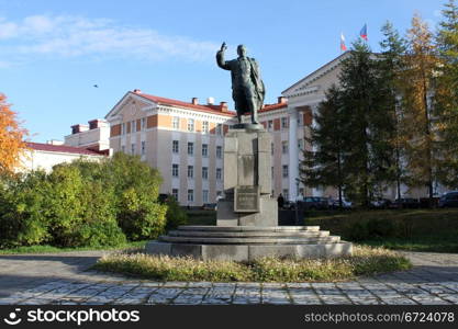 Bronze statue of Semyon Kirov in Murmansk, Russia