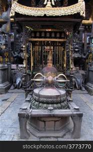 Bronze vajra in buddhist temple in Patan, Nepal