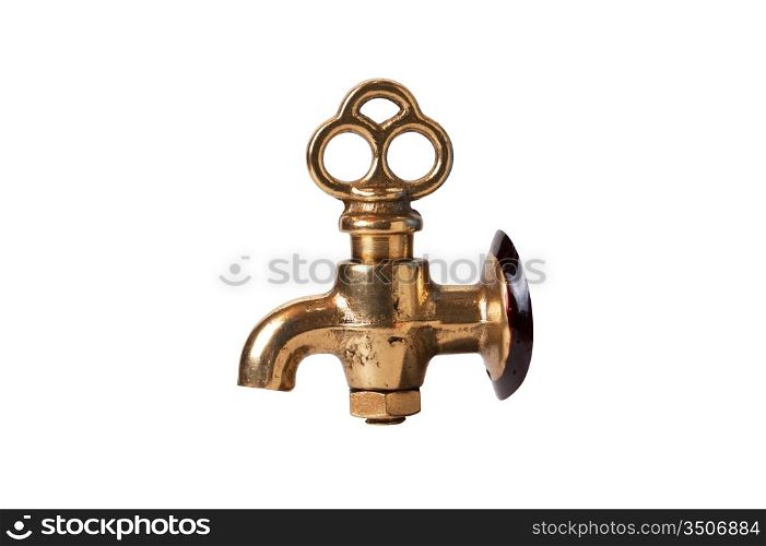 bronze valve isolated on white