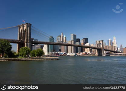 Brooklyn Bridge and lower Manhattan, New York