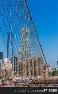Brooklyn Bridge and Manhattan New York City US USA