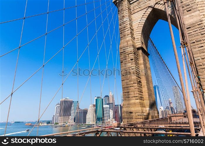 Brooklyn Bridge and Manhattan New York City US USA