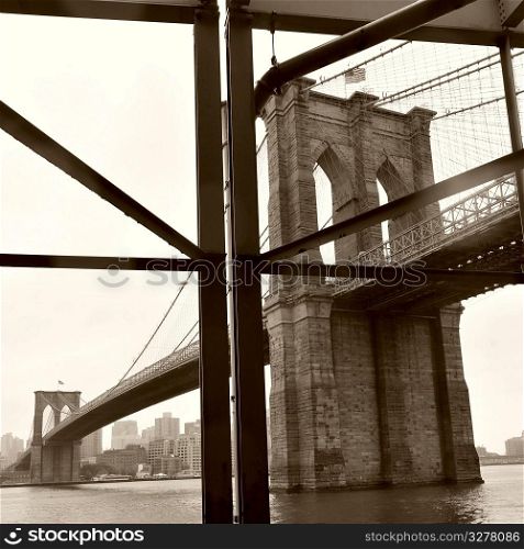 Brooklyn Bridge in Manhattan, New York City, U.S.A.