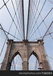 Brooklyn Bridge NYC. Structural details of the Brooklyn Bridge, New York.