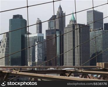 Brooklyn Bridge over East River, Manhattan, New York City, New York State, USA