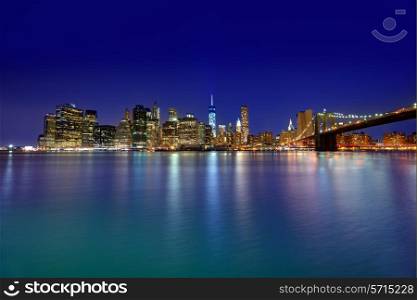 Brooklyn Bridge sunset New York Manhattan NY NYC USA