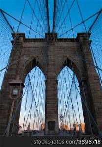 Brooklyn Bridge. view of the Brooklyn Bridge in NYC