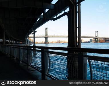 Brooklyn Bridge. view of the Brooklyn Bridge in NYC