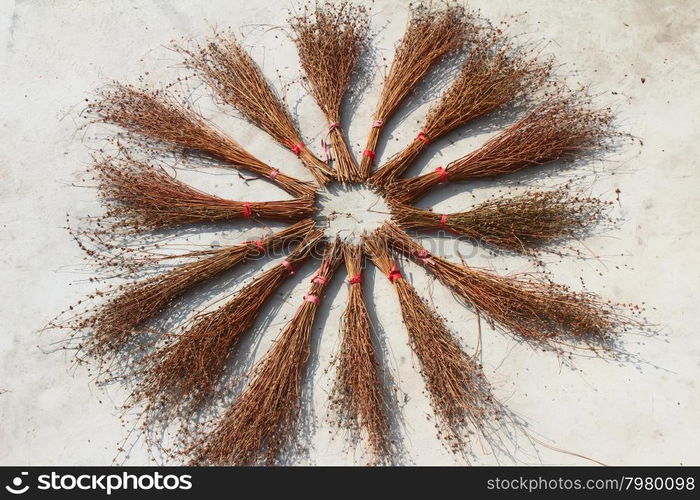 brooms drying