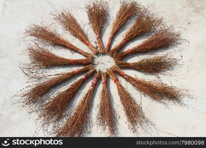 brooms drying