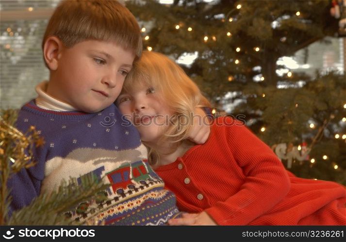Brother and Sister at Christmas