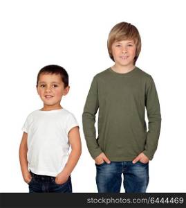 Brothers isolated on a white background